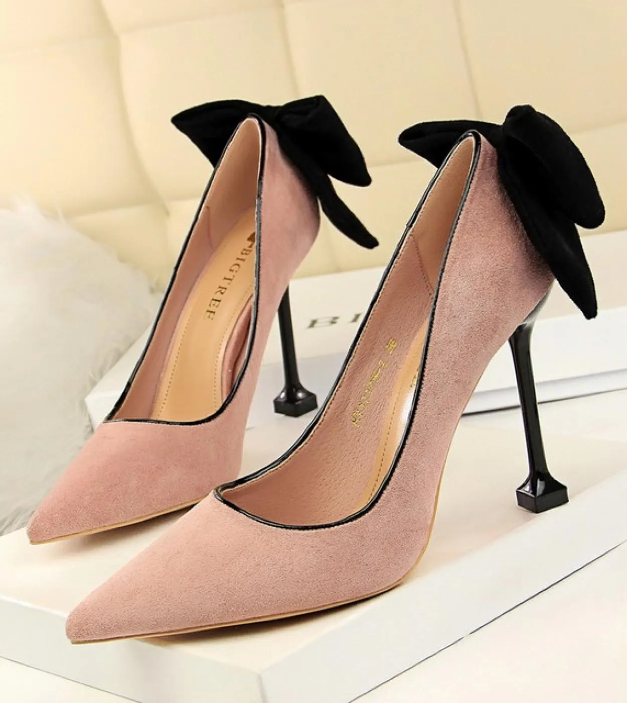 Donna Tacchi medi Fetish 55cm 8cm 95cm Tacchi alti Scarpine Décolleté Lady Farfalla Nodo Fiocco Tacchi bassi Matrimonio Nuzial