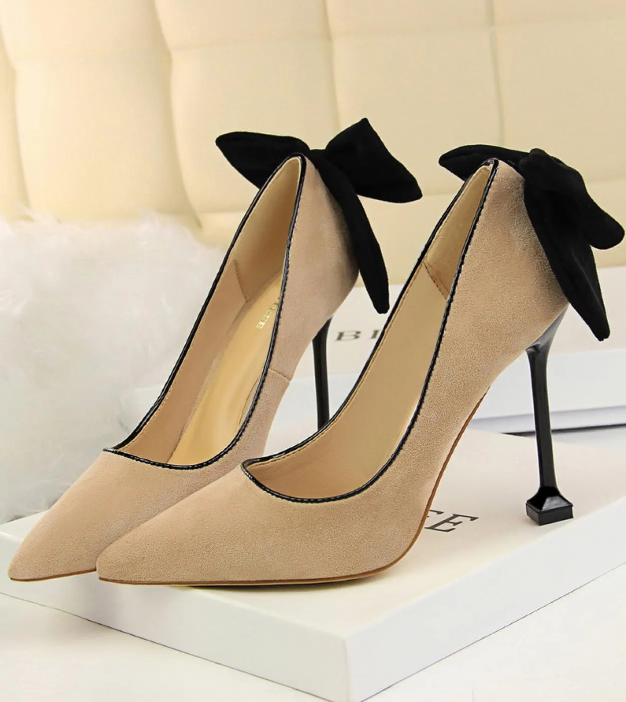 Donna Tacchi medi Fetish 55cm 8cm 95cm Tacchi alti Scarpine Décolleté Lady Farfalla Nodo Fiocco Tacchi bassi Matrimonio Nuzial