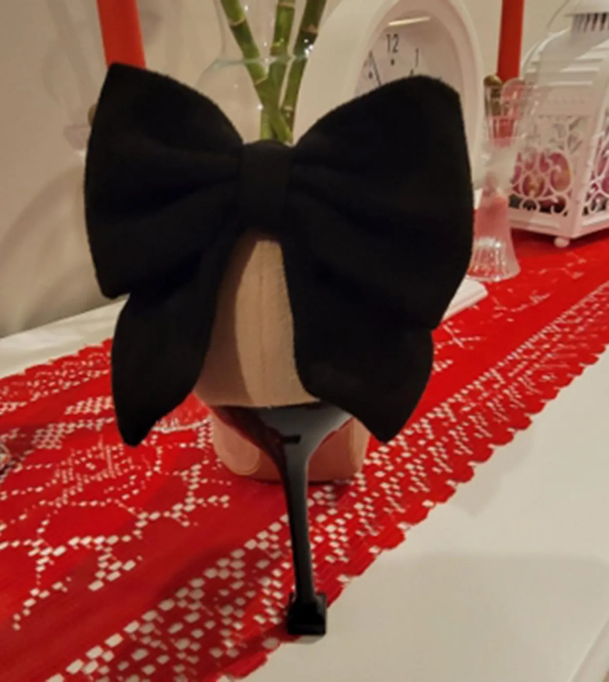 Donna Tacchi medi Fetish 55cm 8cm 95cm Tacchi alti Scarpine Décolleté Lady Farfalla Nodo Fiocco Tacchi bassi Matrimonio Nuzial