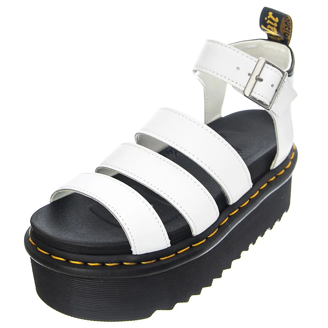 DR.MARTENS Blaire Quad White Hydro - Sandali Donna Bianchi    