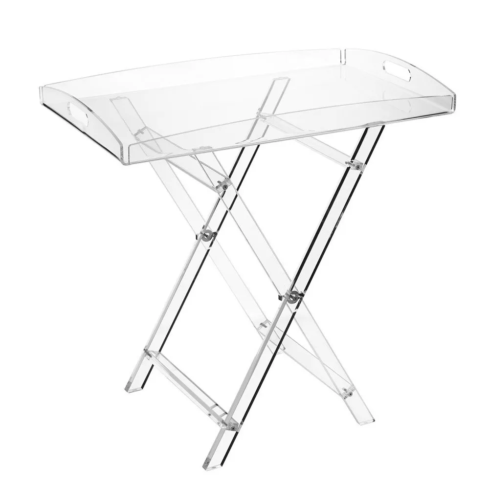 Emporium  Tavolino pieghievole da solotto con vassoio in plexiglass dal design moderno Cavalletto