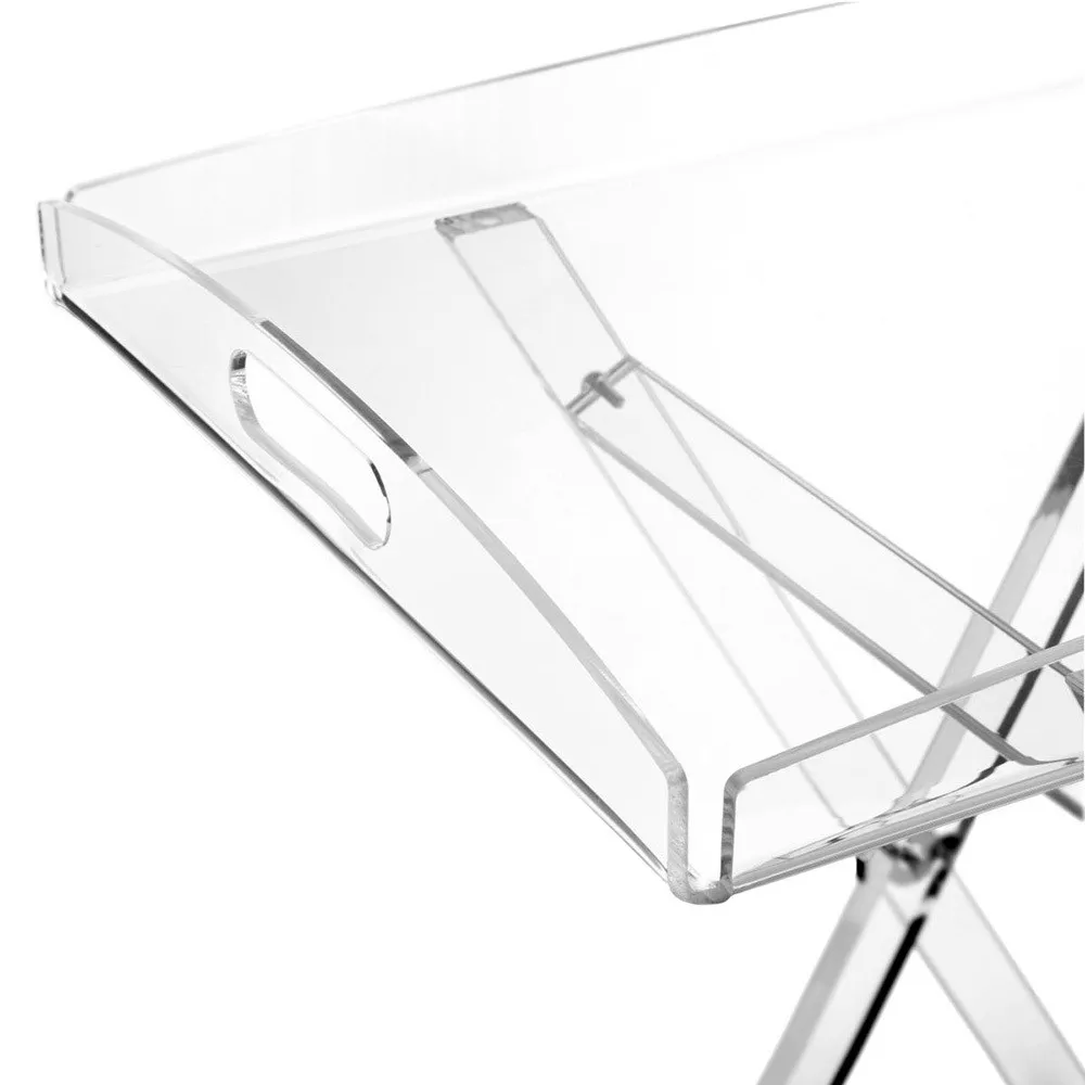 Emporium  Tavolino pieghievole da solotto con vassoio in plexiglass dal design moderno Cavalletto