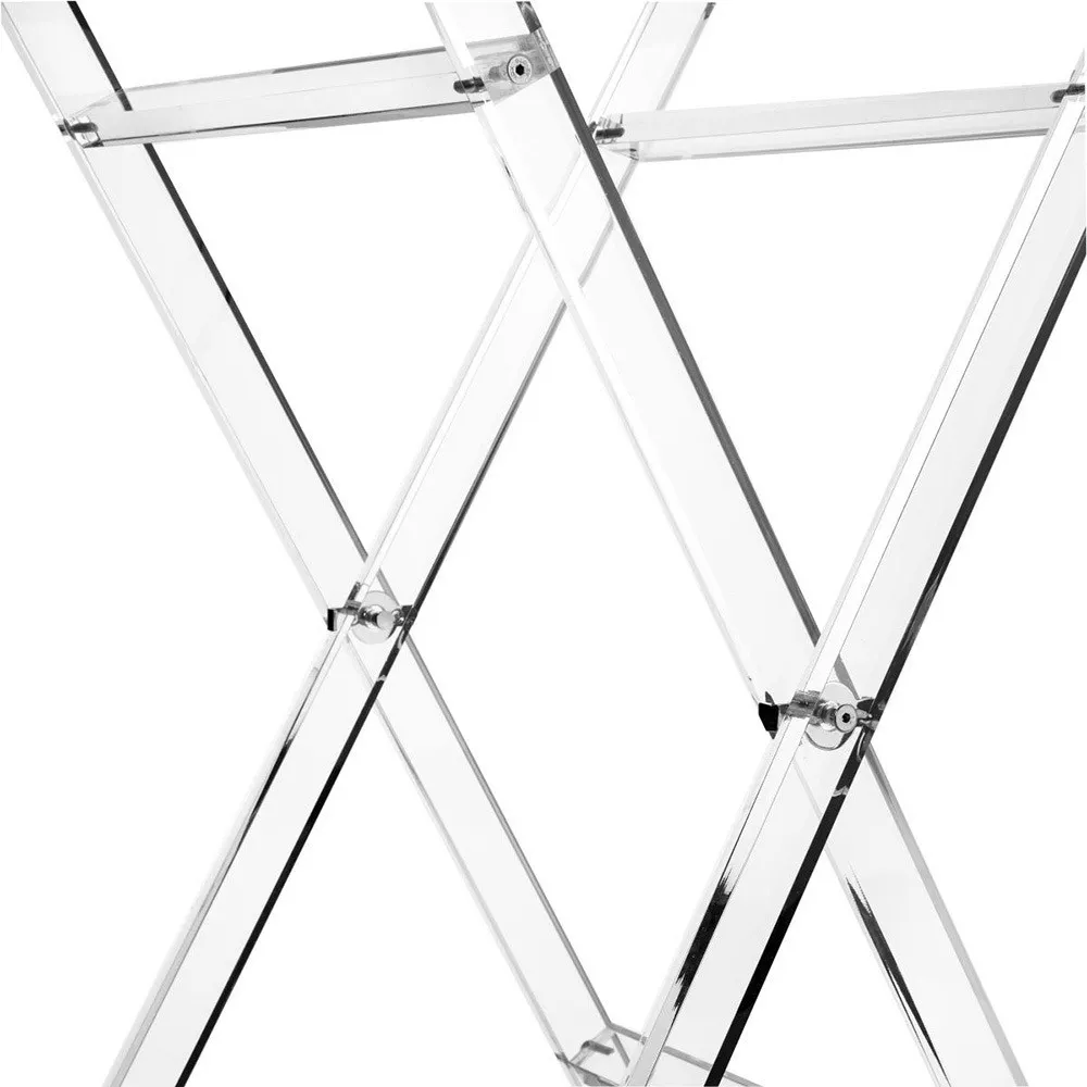 Emporium  Tavolino pieghievole da solotto con vassoio in plexiglass dal design moderno Cavalletto