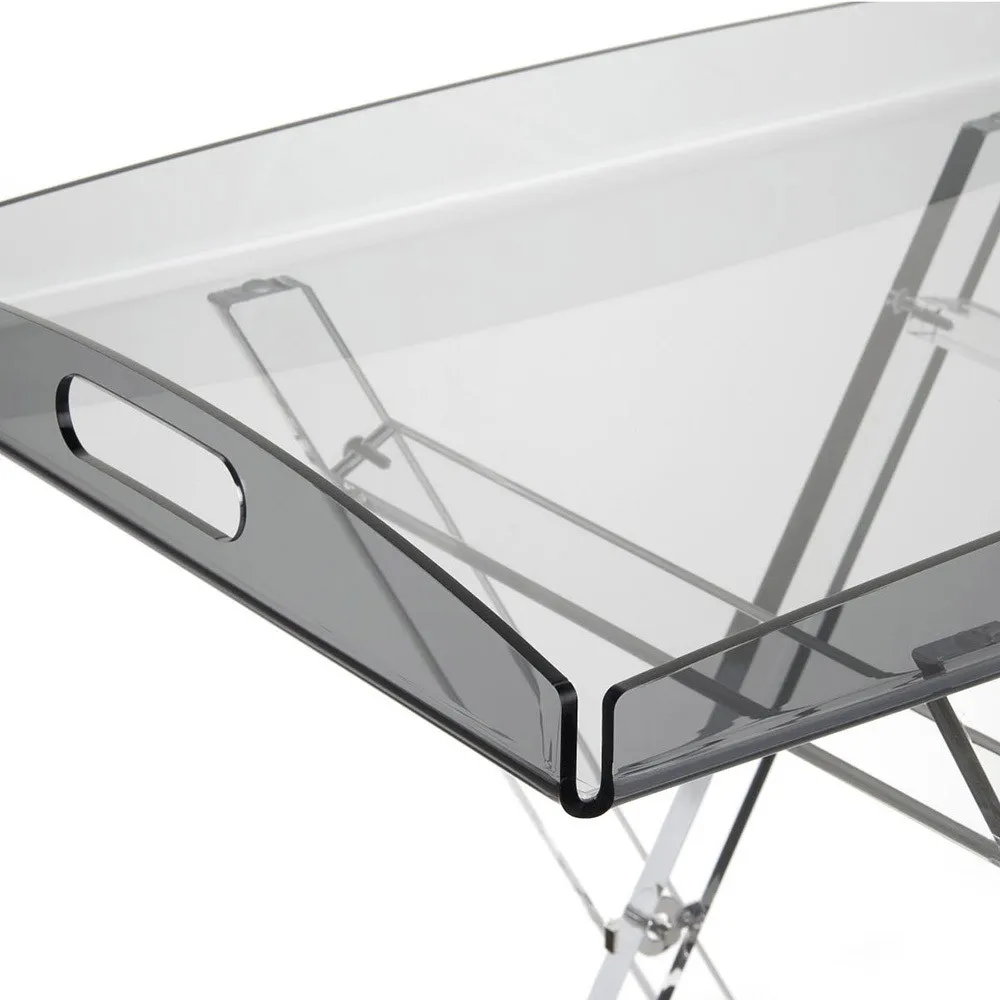 Emporium  Tavolino pieghievole da solotto con vassoio in plexiglass dal design moderno Cavalletto