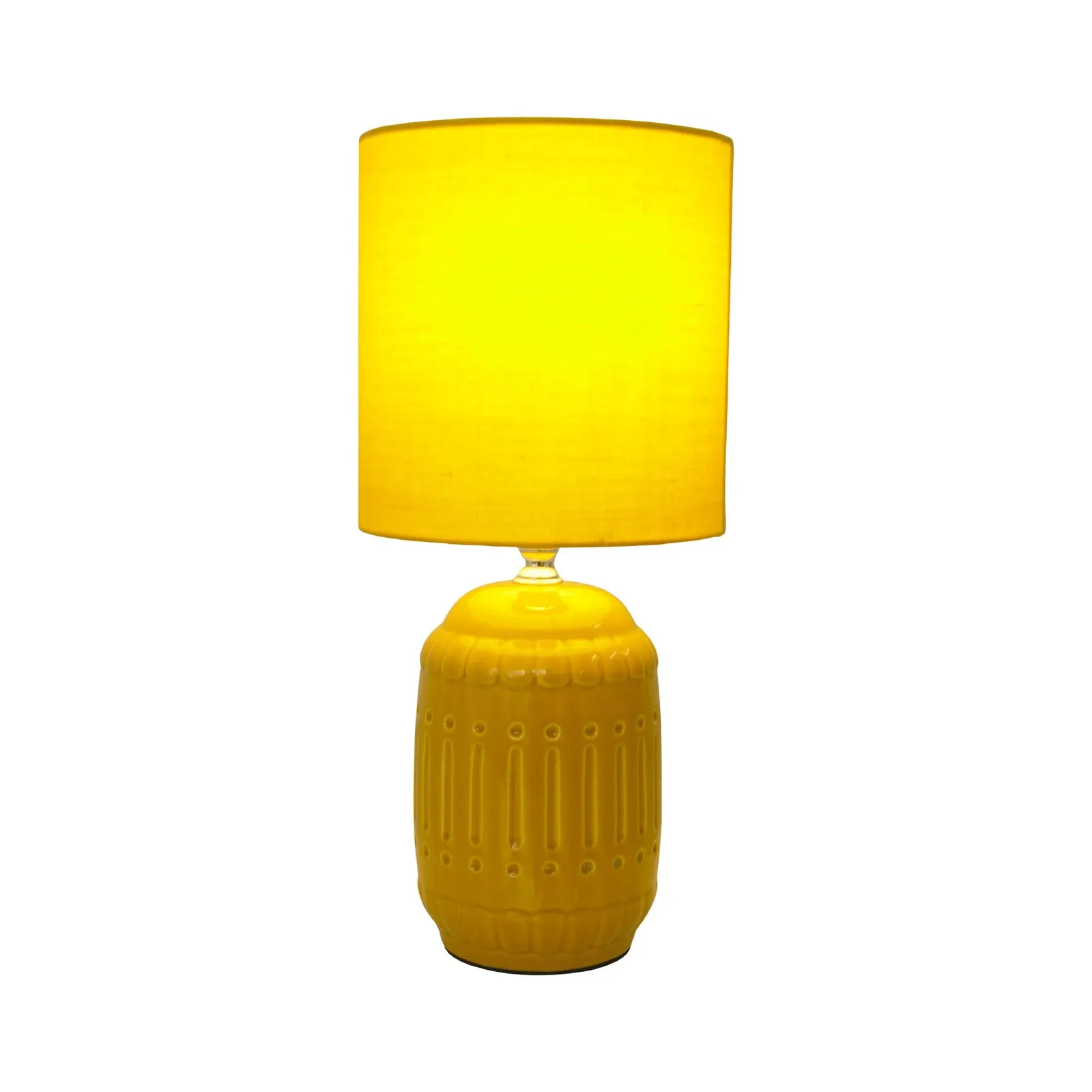 Erida lampada da tavolo ceramica e tessuto, giallo