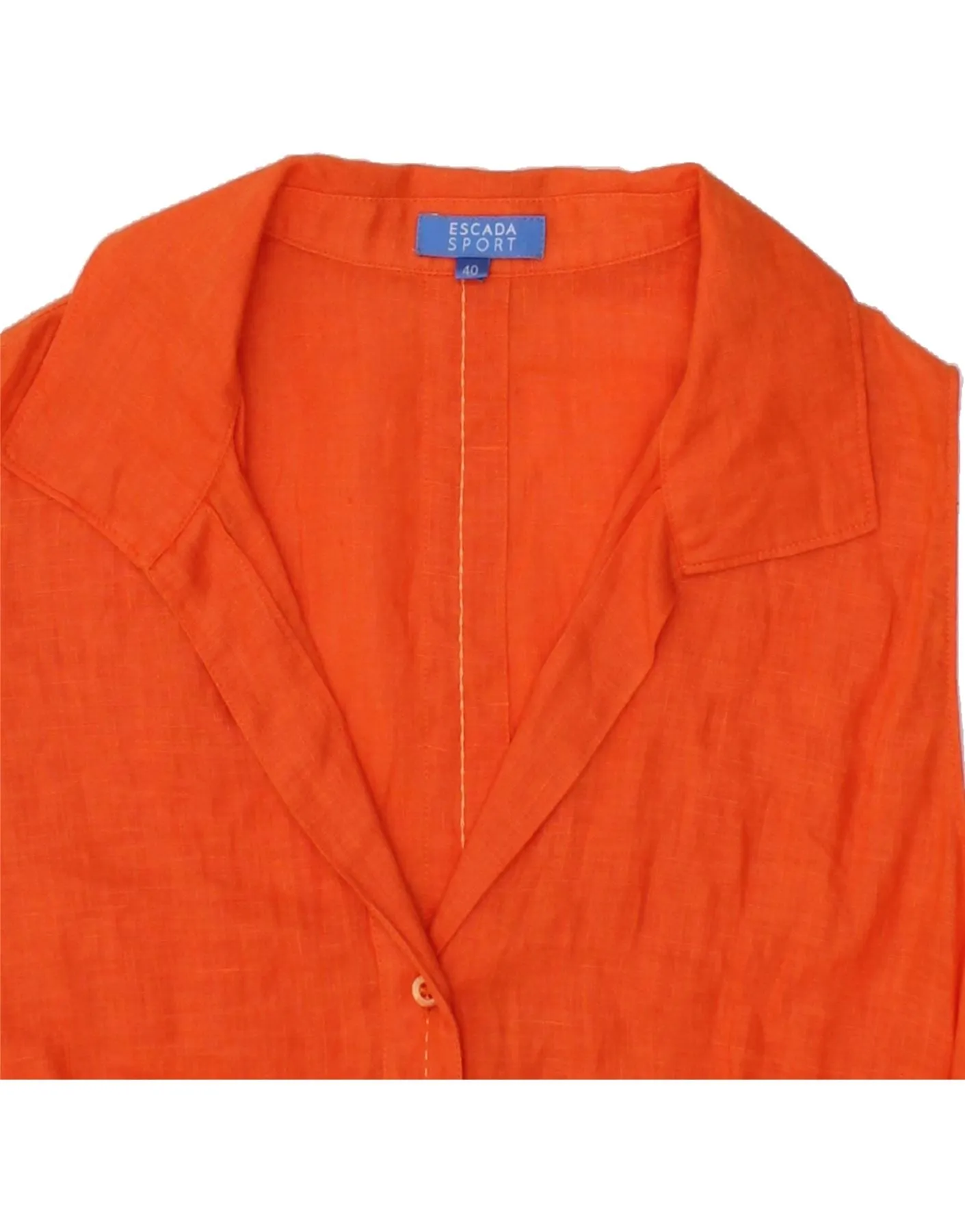 ESCADA Womens Sleeveless Shirt IT 40 Small Orange Linen