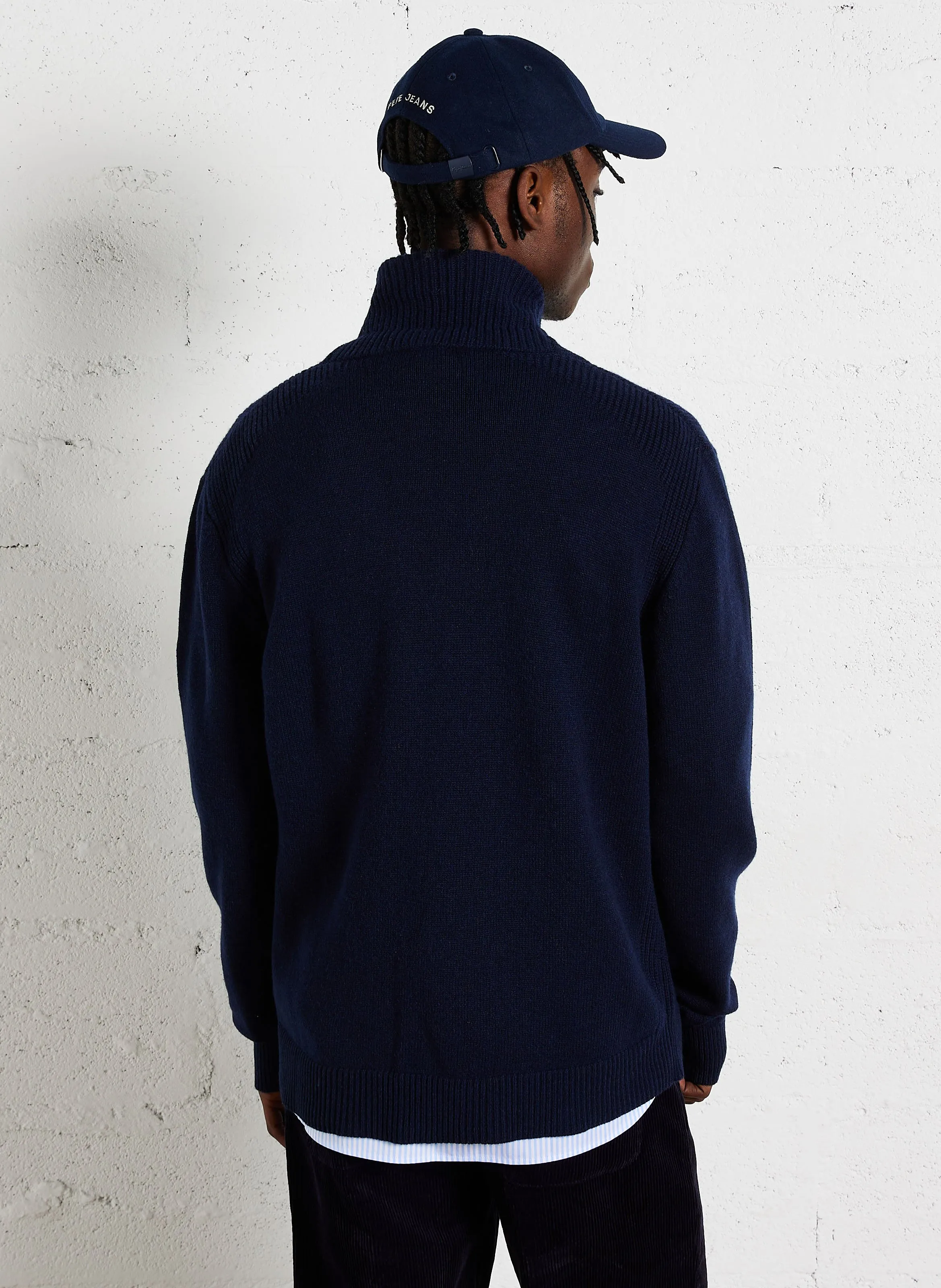  FACONNABLE   Gilet a collo a V con revers arrotolato in lana e cashmere misti | Blu