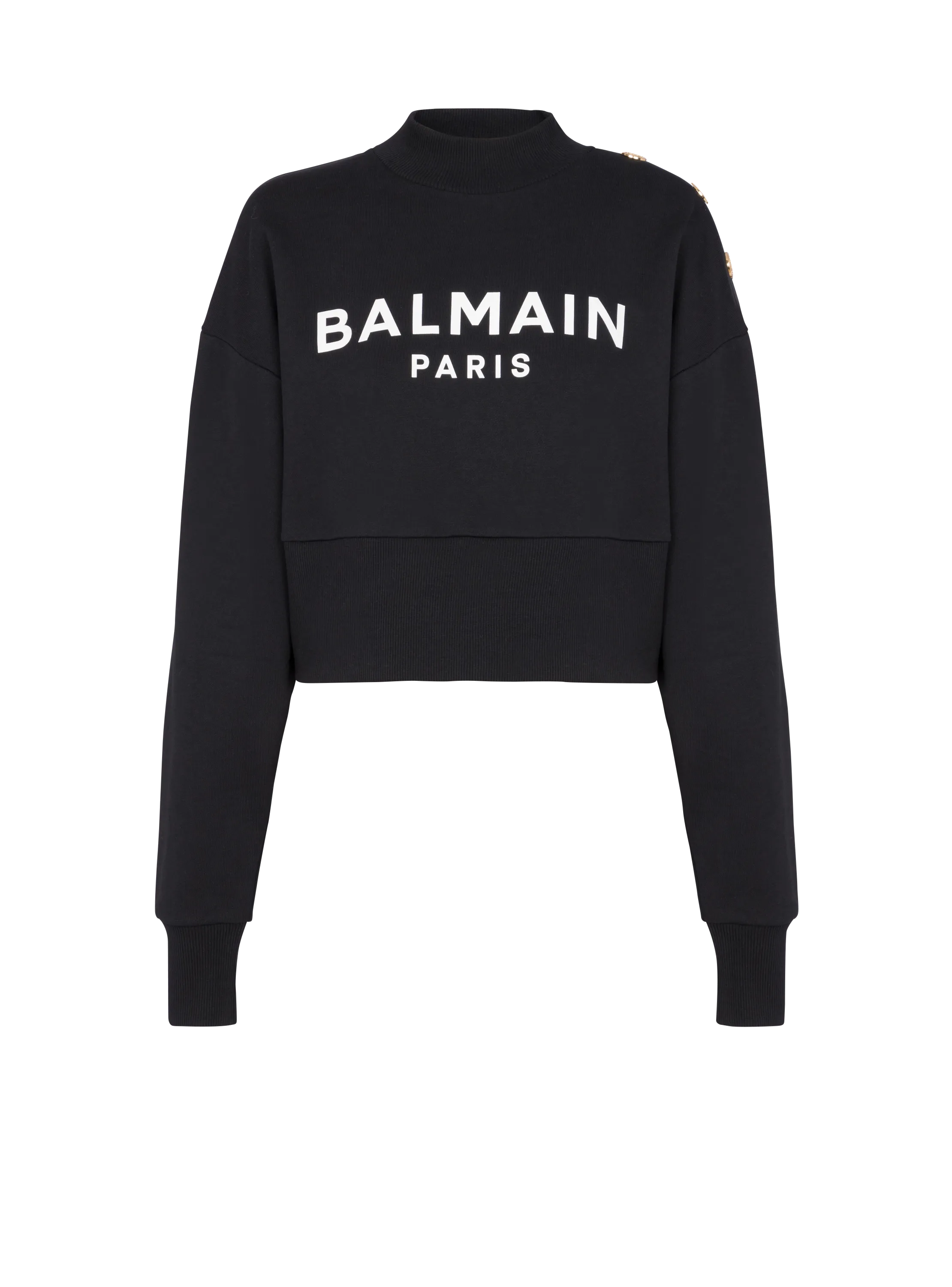 Felpa corta con stampa Balmain Paris