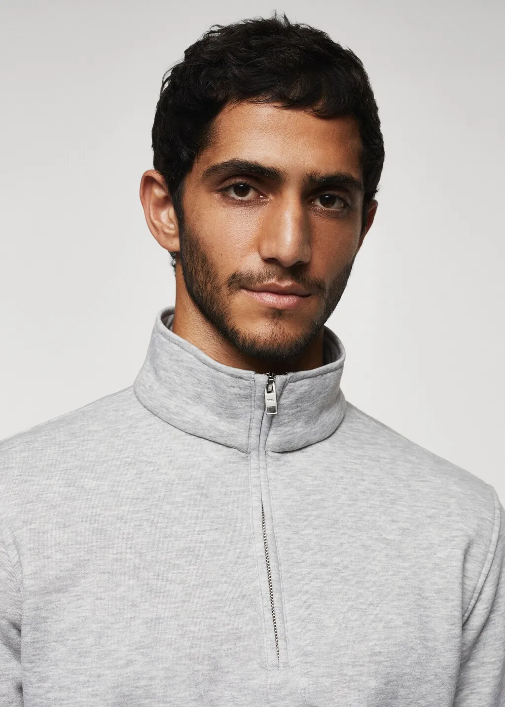 Felpa cotone collo zip