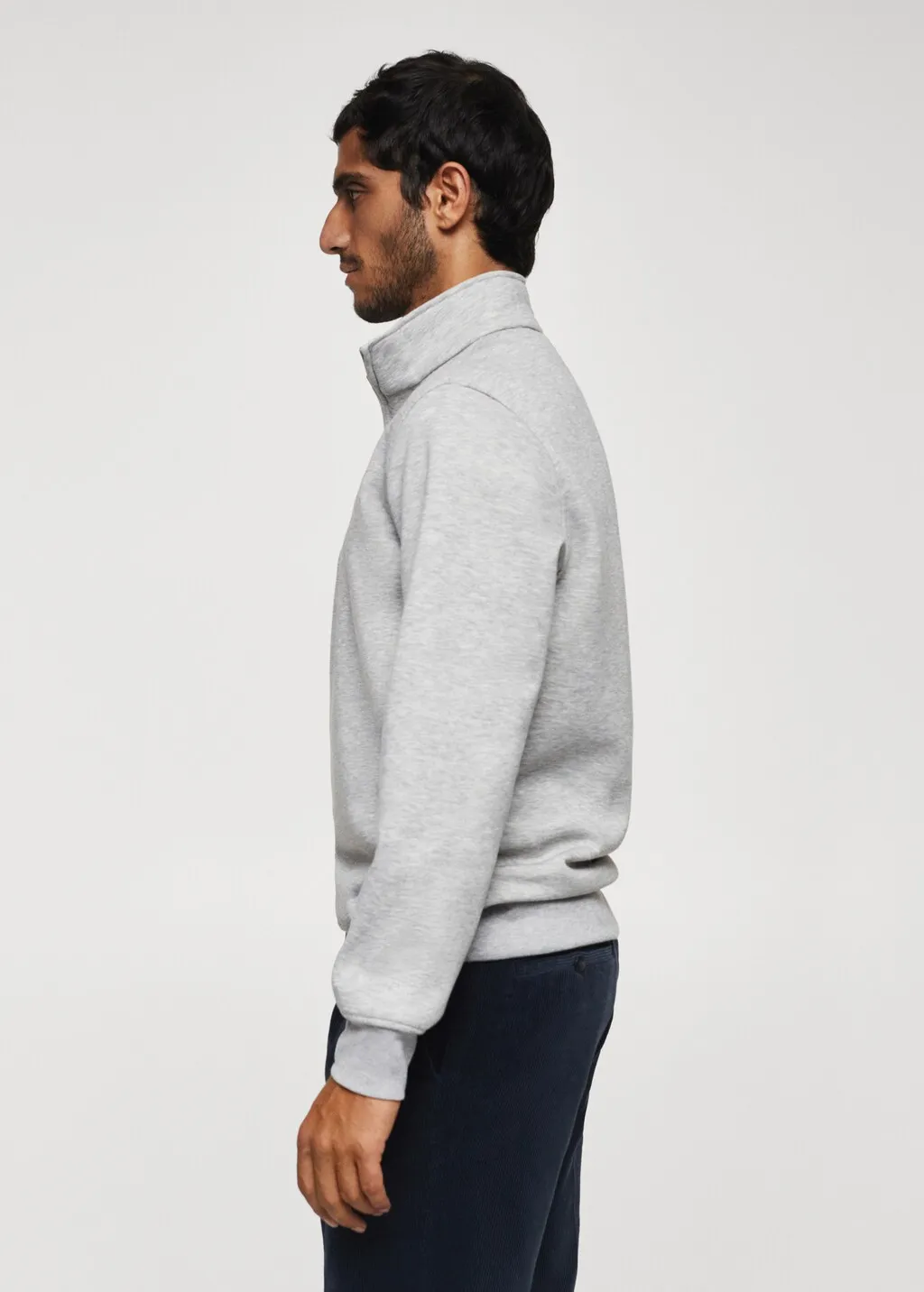 Felpa cotone collo zip