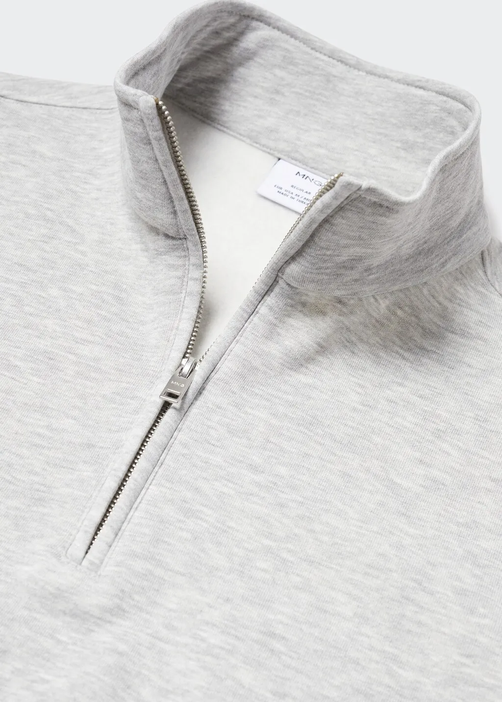 Felpa cotone collo zip