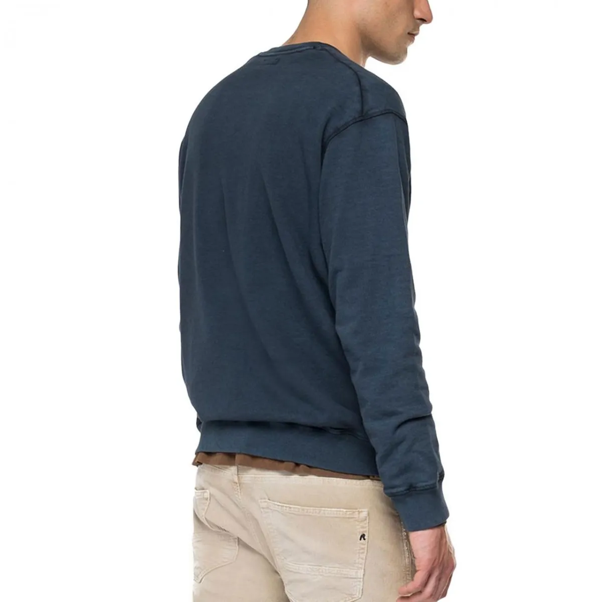 Felpa Girocollo In Cotone Organico, Blu