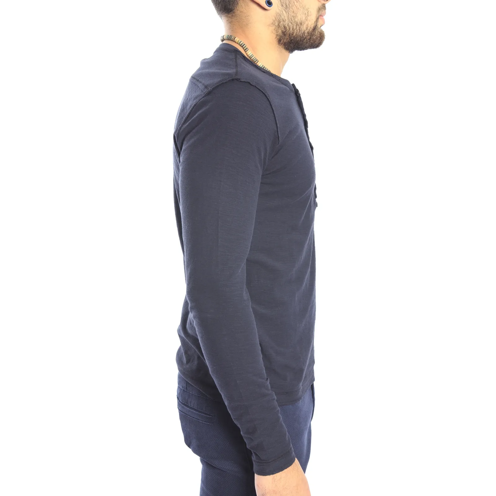 Gaudi Jeans - Maglia t-shirt girocollo con bottoni BLACK 52bu67185