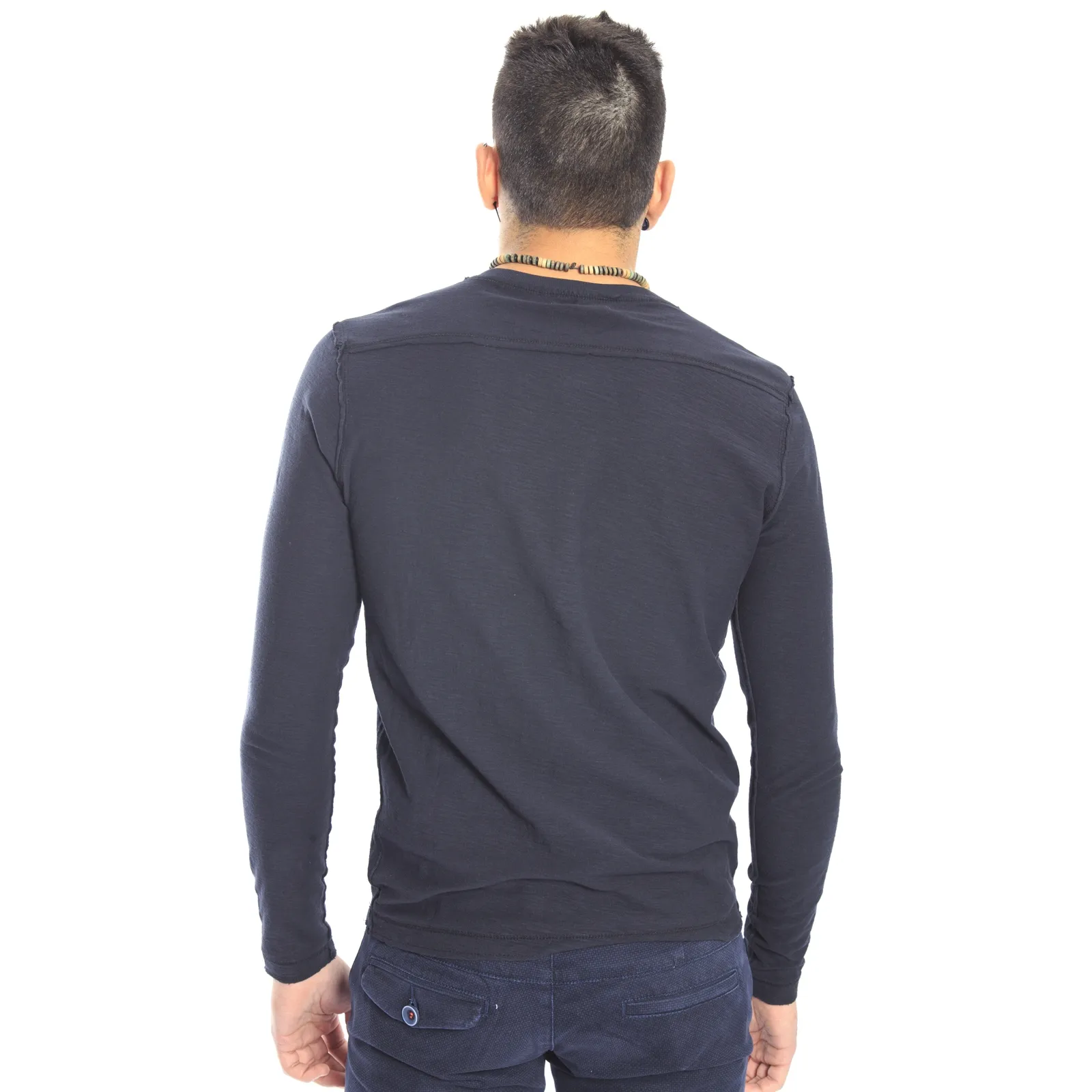 Gaudi Jeans - Maglia t-shirt girocollo con bottoni BLACK 52bu67185