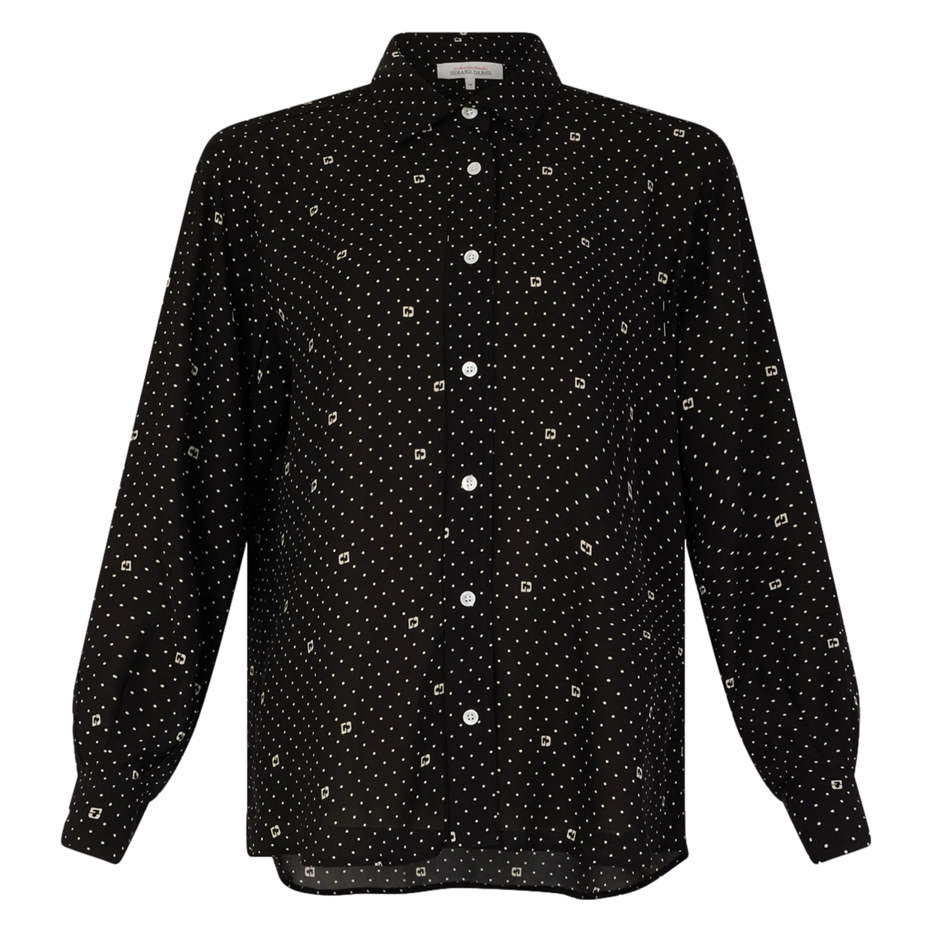  GERARD DAREL   CLYDE - Camicia diritta a pois e monogramma | Nero