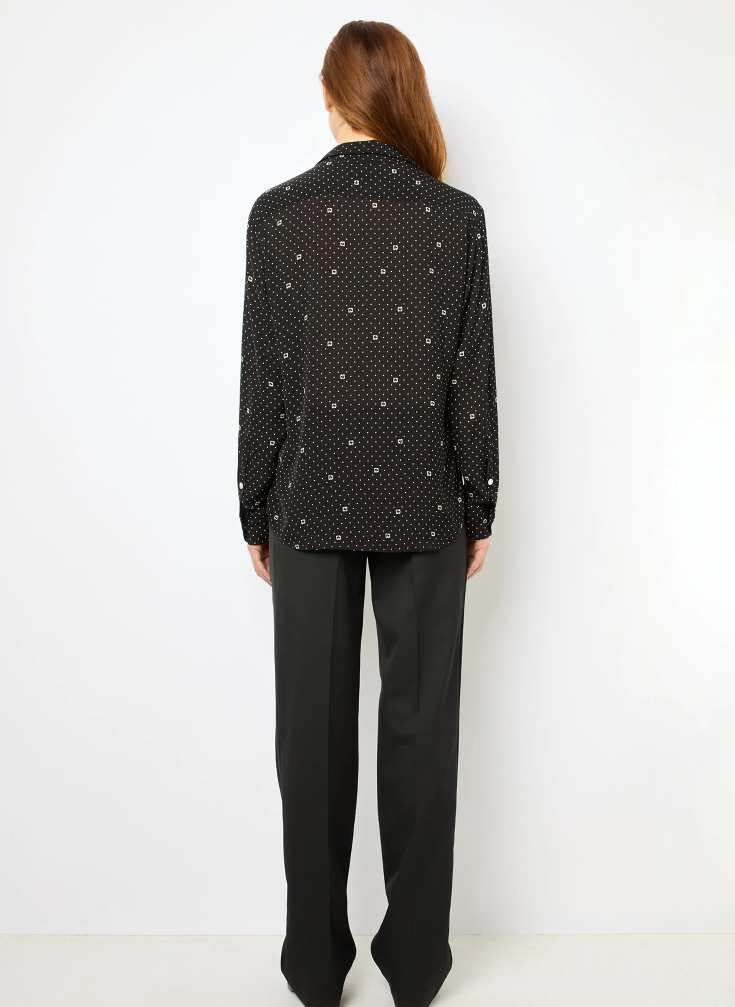  GERARD DAREL   CLYDE - Camicia diritta a pois e monogramma | Nero
