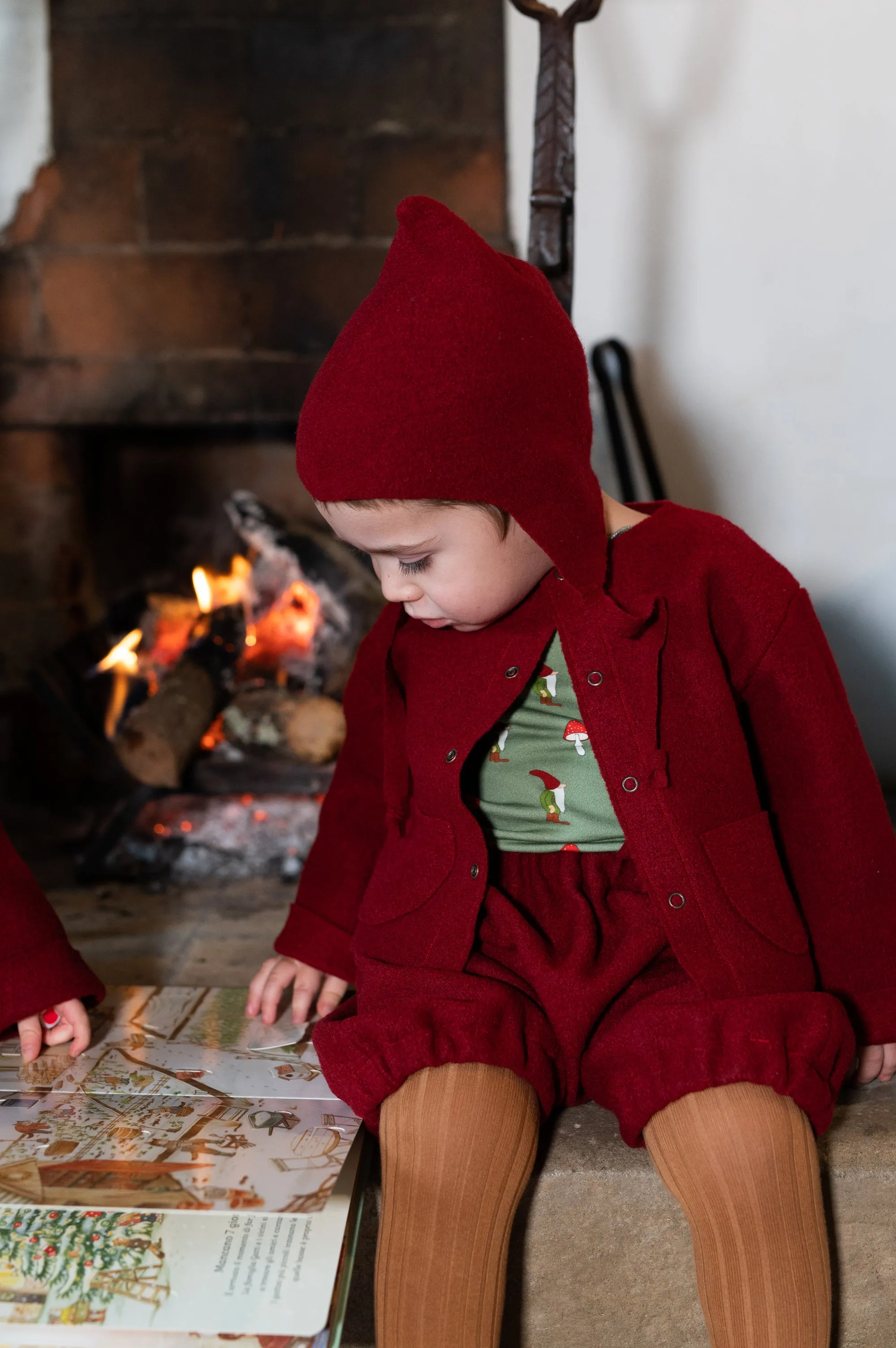 GNOMO  cardigan in lana cotta