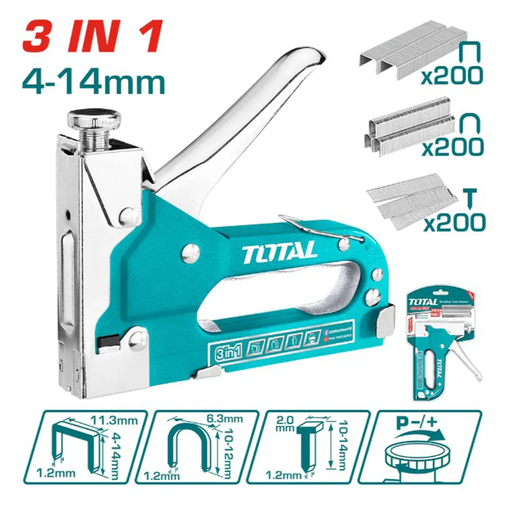 GRAFFETTATRICE CHIODATRICE MANUALE SPARAPUNTI 3 IN 1 + GRAFFETTE E CHIODI TOTAL 