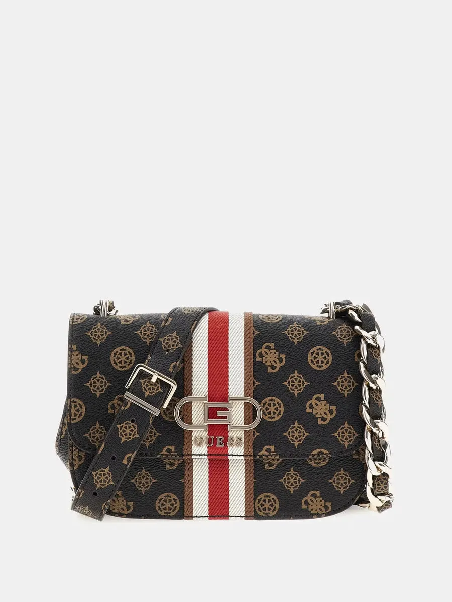 Guess HWPG9307200 mini tracolla nelka 4g logo peony marrone