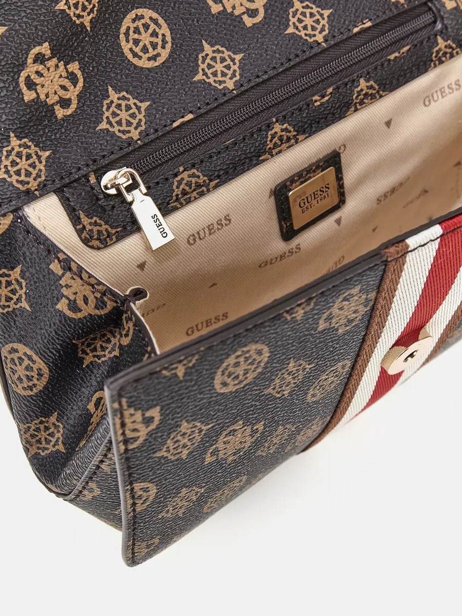 Guess HWPG9307200 mini tracolla nelka 4g logo peony marrone