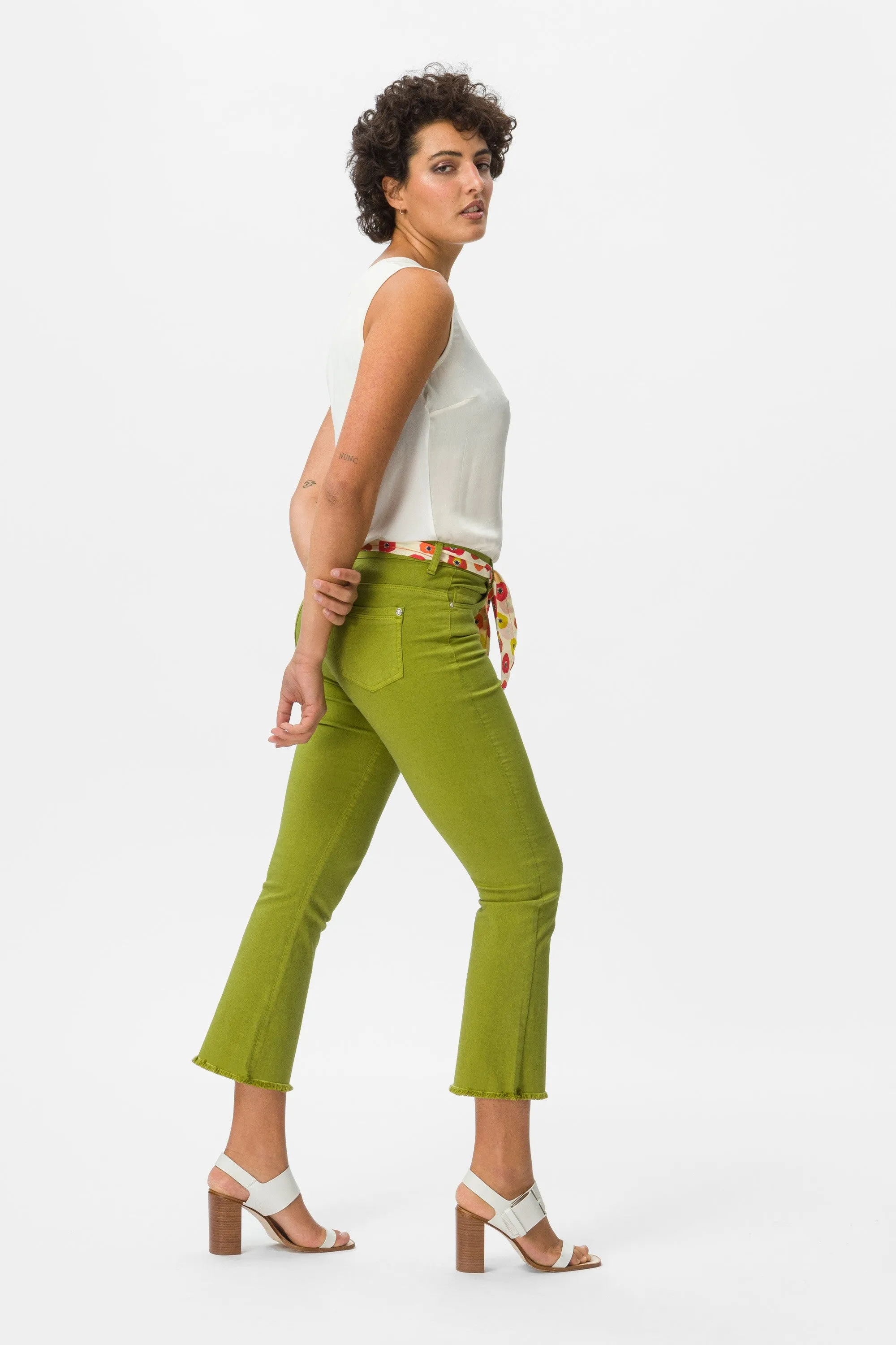 Hippie Sg3 Jeans cotone super stretch con orlo sfrangiato