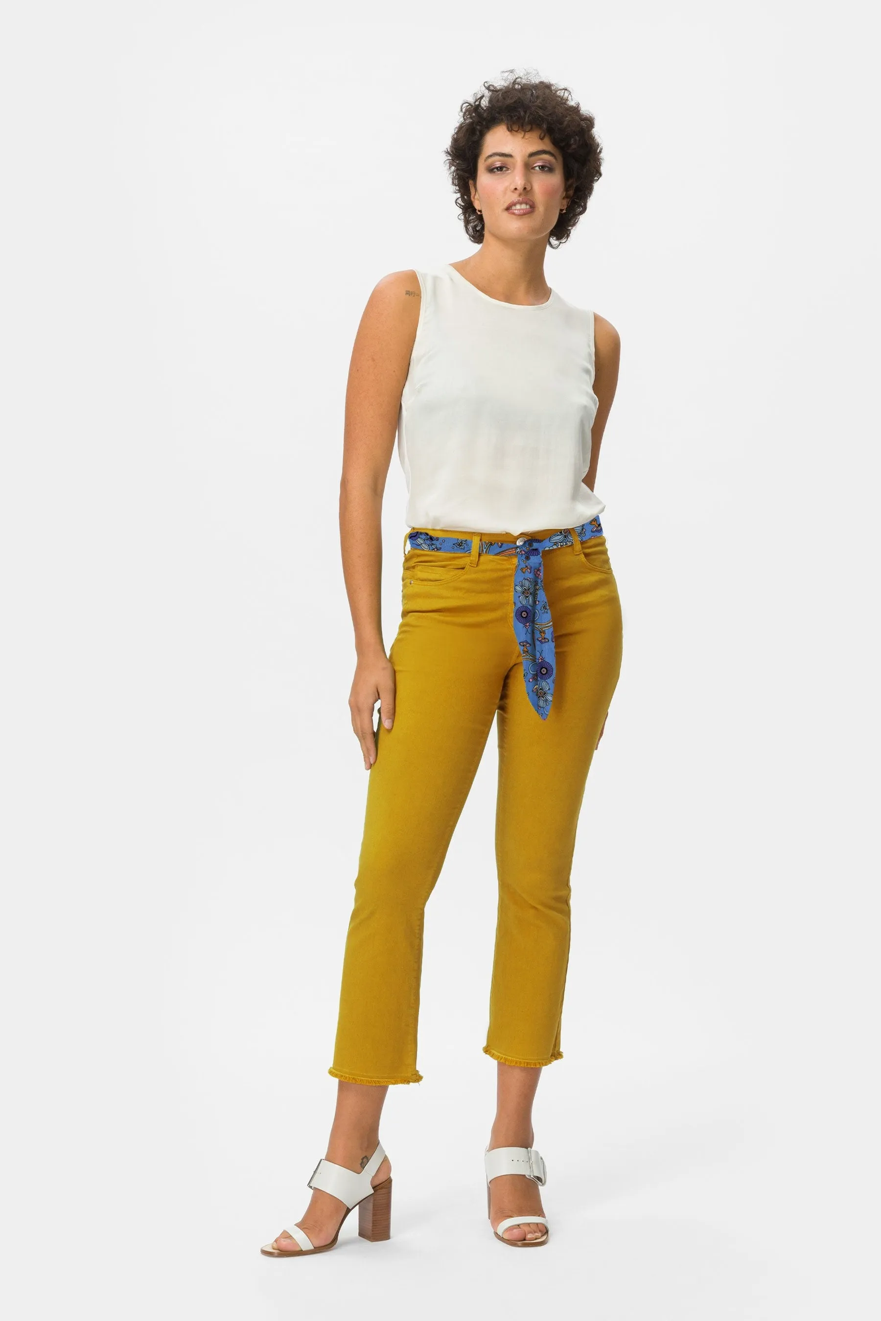 Hippie Sg3 Jeans cotone super stretch con orlo sfrangiato