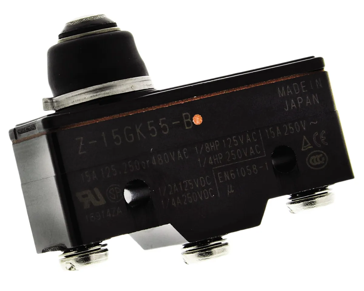 Interruttore di fine corsa Omron, Stantuffo, NO/NC, 500V, 15A, IP00