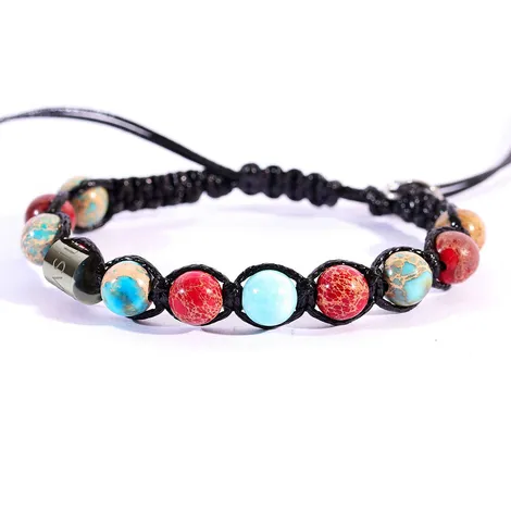 IVAN BASILE Bracciale in filo con pietre rosso-celeste Ivan B.
