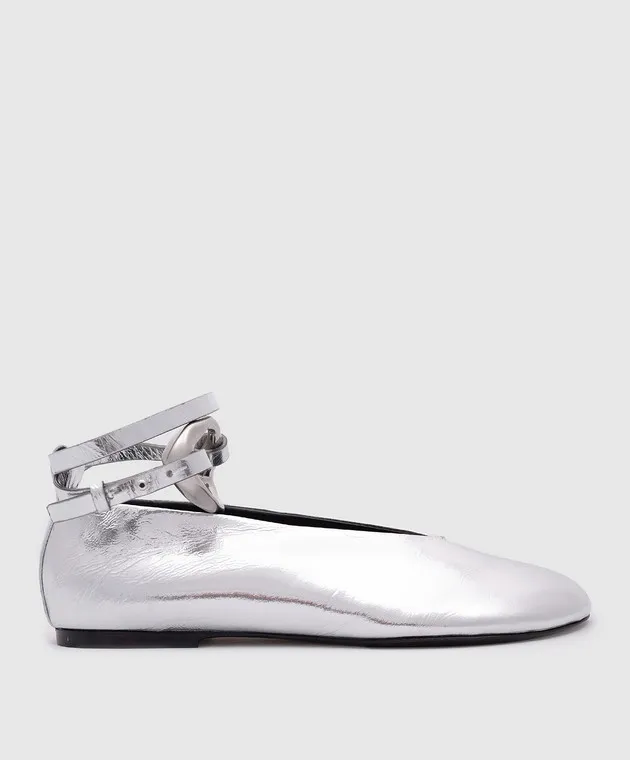 Jil Sander Ballerine in pelle argento J15WZ0016P5802