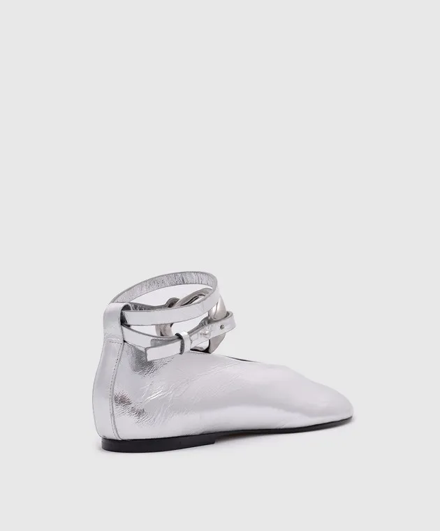 Jil Sander Ballerine in pelle argento J15WZ0016P5802