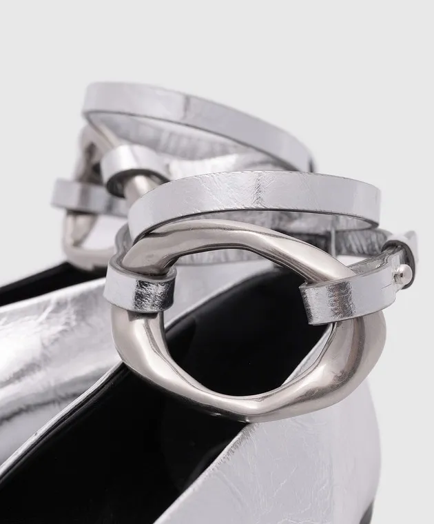 Jil Sander Ballerine in pelle argento J15WZ0016P5802