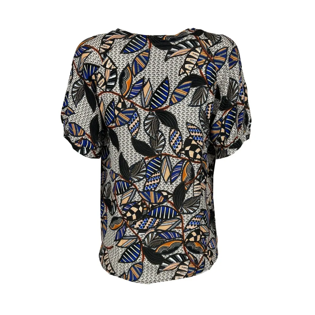 LA FEE MARABOUTEE blusa donna fantasia nero/multicolor FF-TO-PRIMI-F MADE IN ITALY
