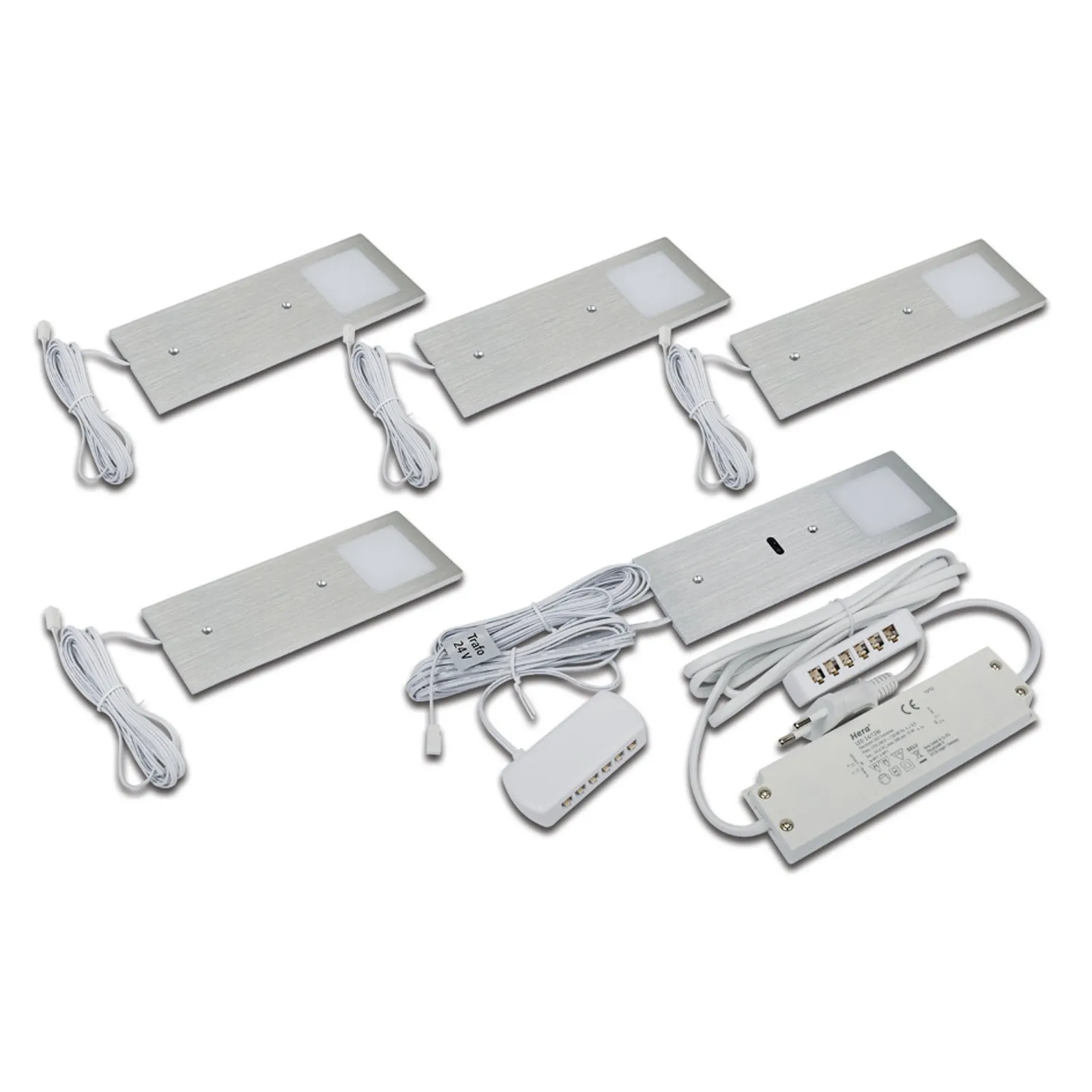 Lampada LED mobili Eco-Pad F set 5x 3.000K alu