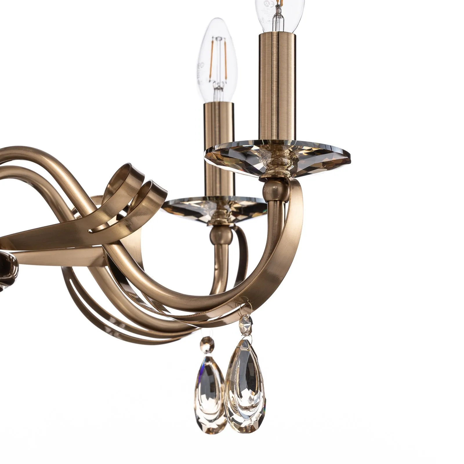 Lampadario Castro, ottone anticato, 5 luci