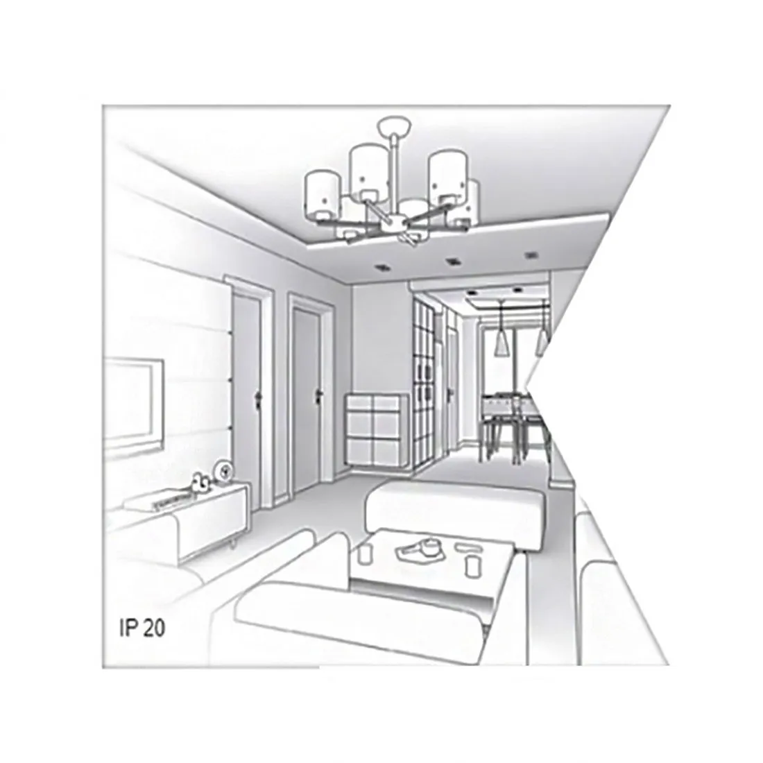 Lampadario classico Ferroluce LECCO C1281 E27 LED ceramica sospensione