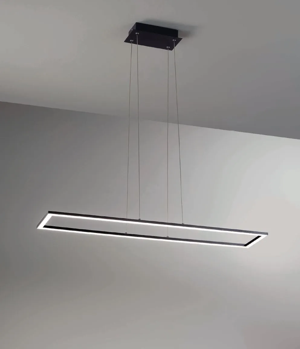 Lampadario Moderno Squadrato Per Tavolo Led 72w 3000k Quattro Affralux