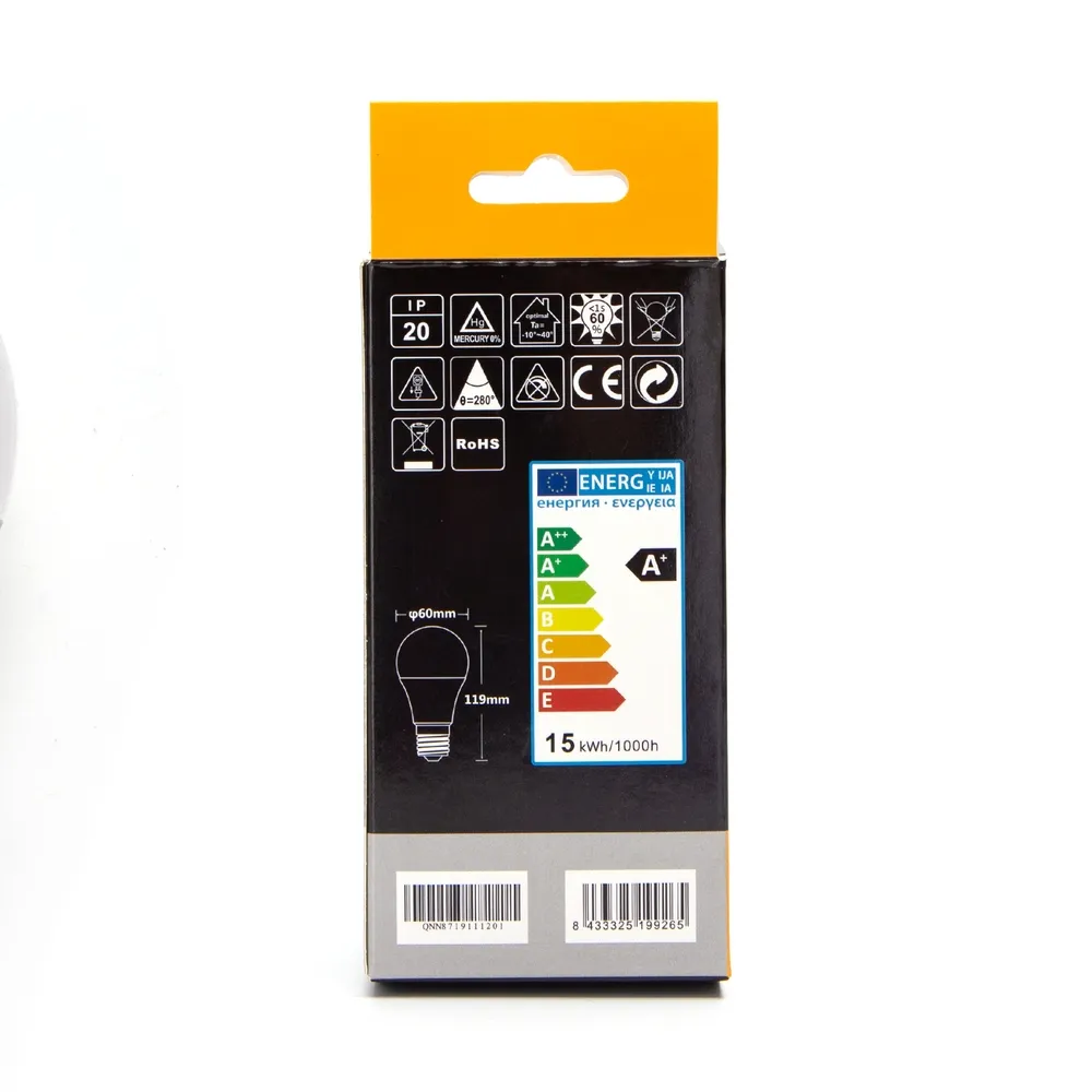 Lampadina Led E27 A60 a bulbo 15W Bianco caldo 3000K Aigostar