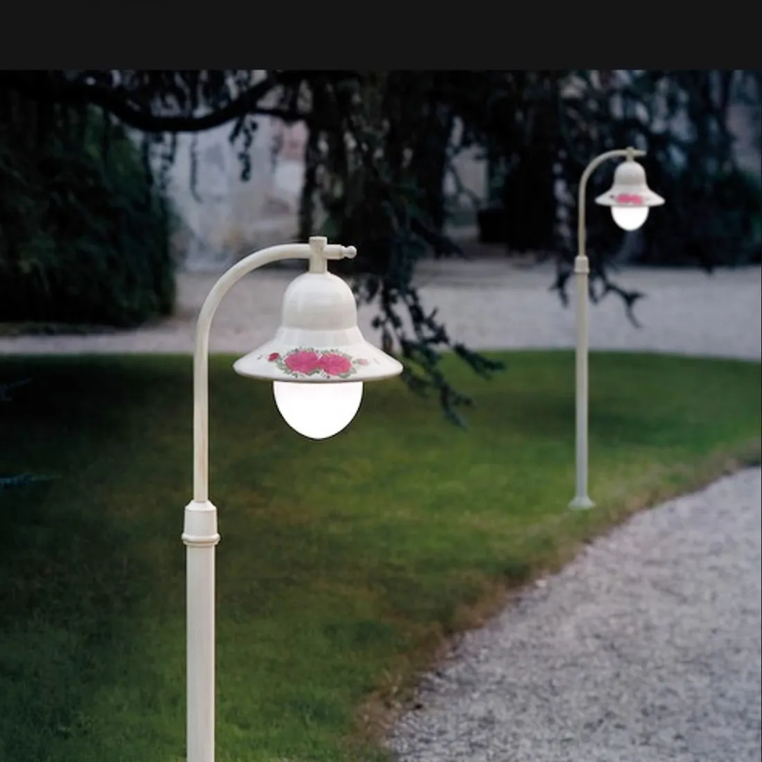Lampioncino palo classico Ferroluce IMPERIA A202 TE E27 LED alluminio lampada terra