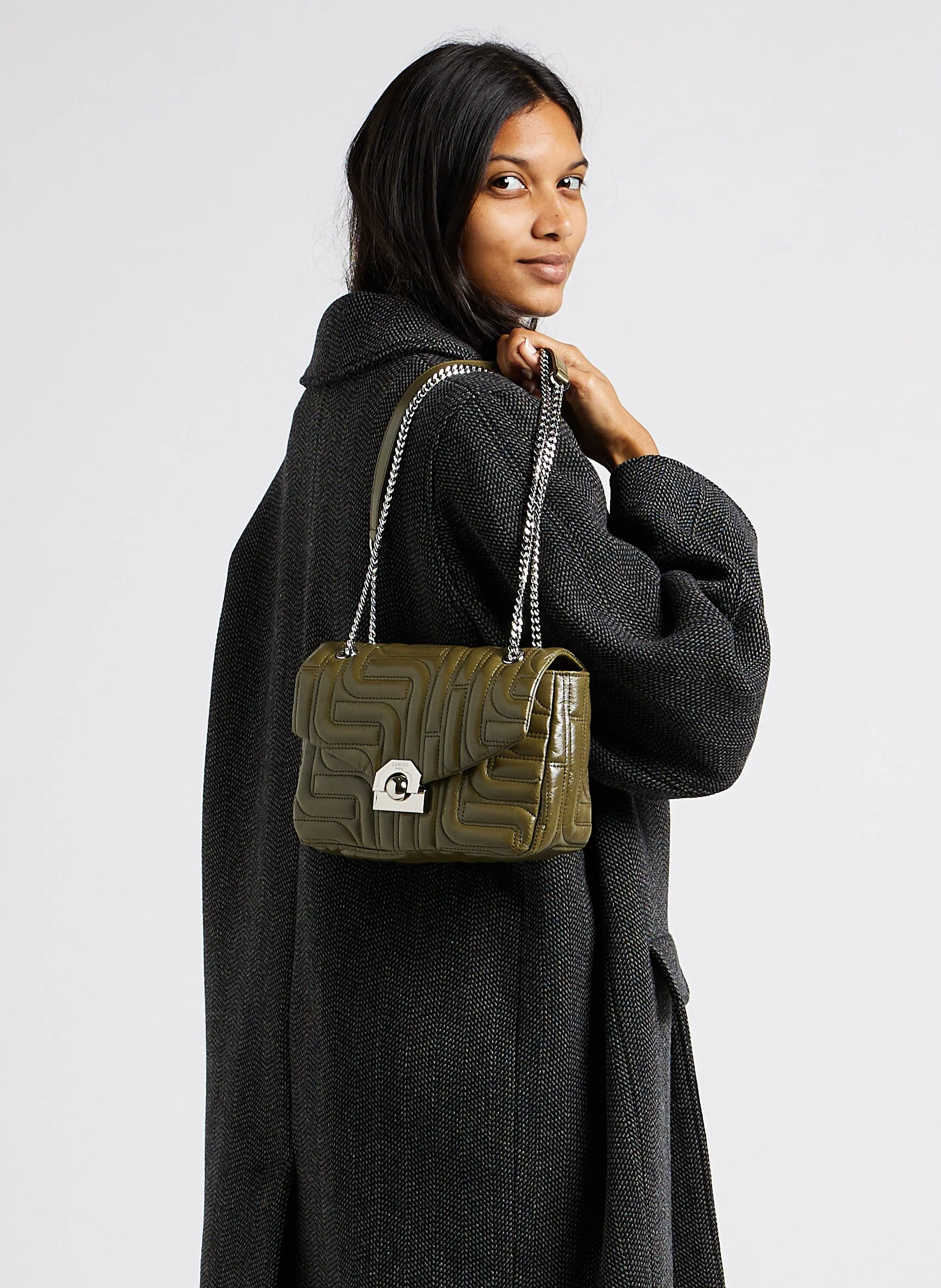  LANCEL   MIDI-MINUIT - Borsa a tracolla in pelle trapuntata | Kaki