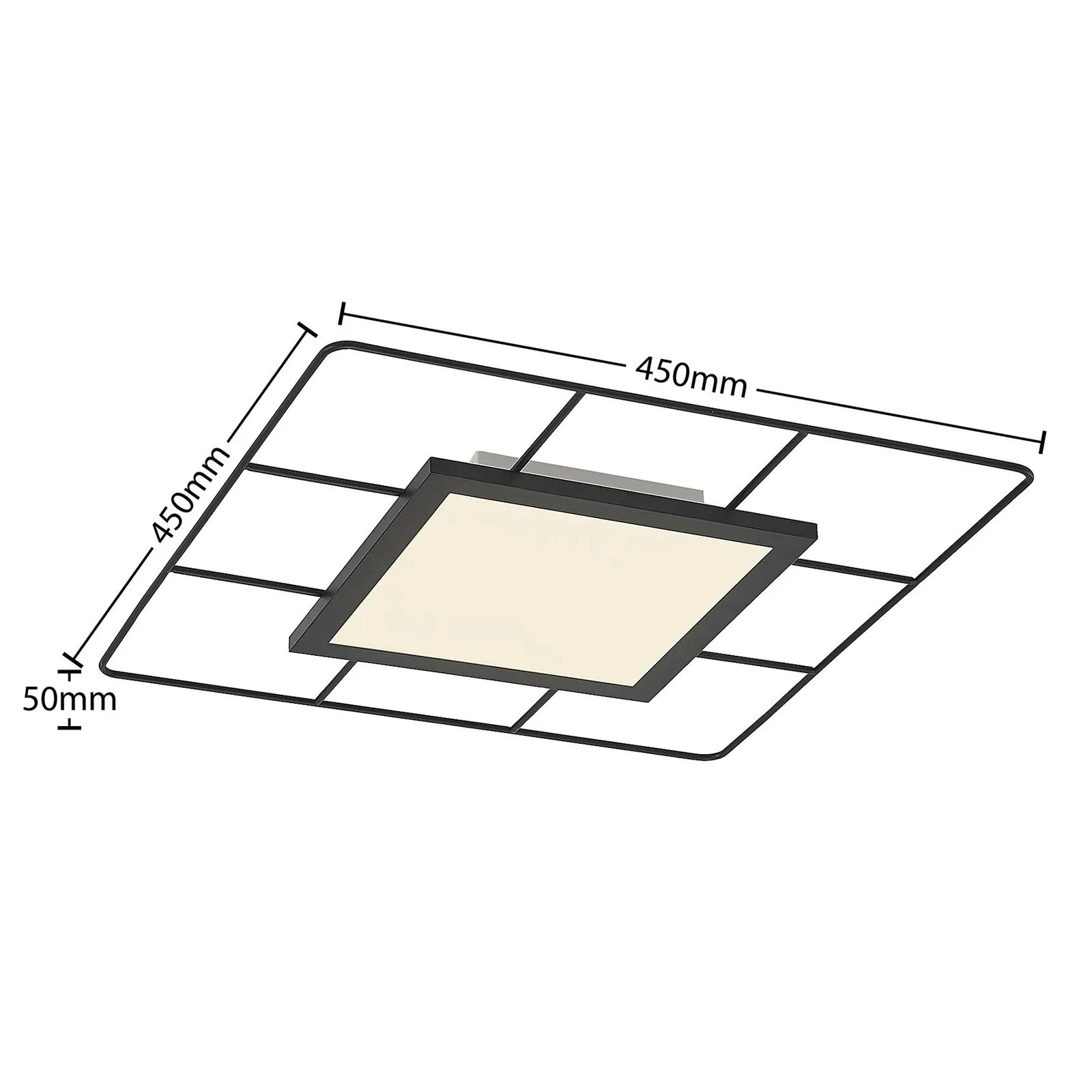Lindby Khai Plafoniera LED, Stepdim, 45 x 45 cm