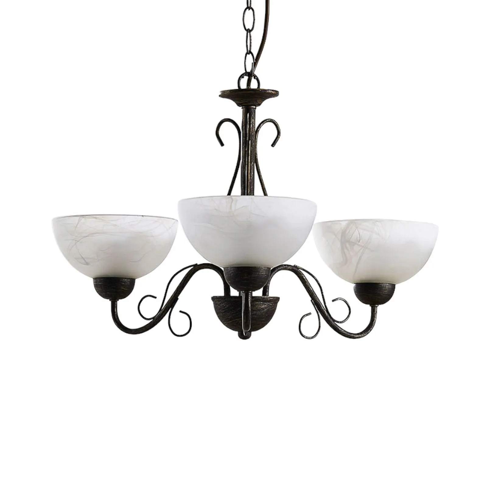 Lindby lampada a sospensione Mohija, a 3 luci, Ø 60 cm, vetro, E27