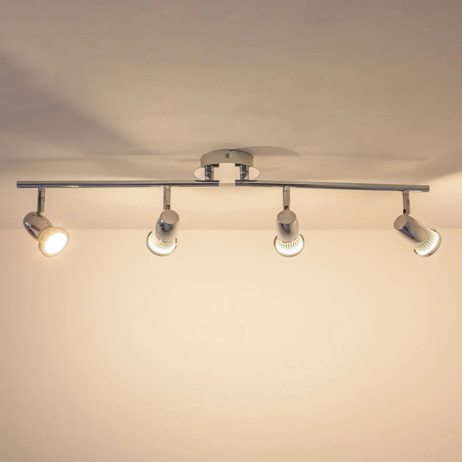Lindby plafoniera Arminius, a 4 luci, 70 cm, cromato