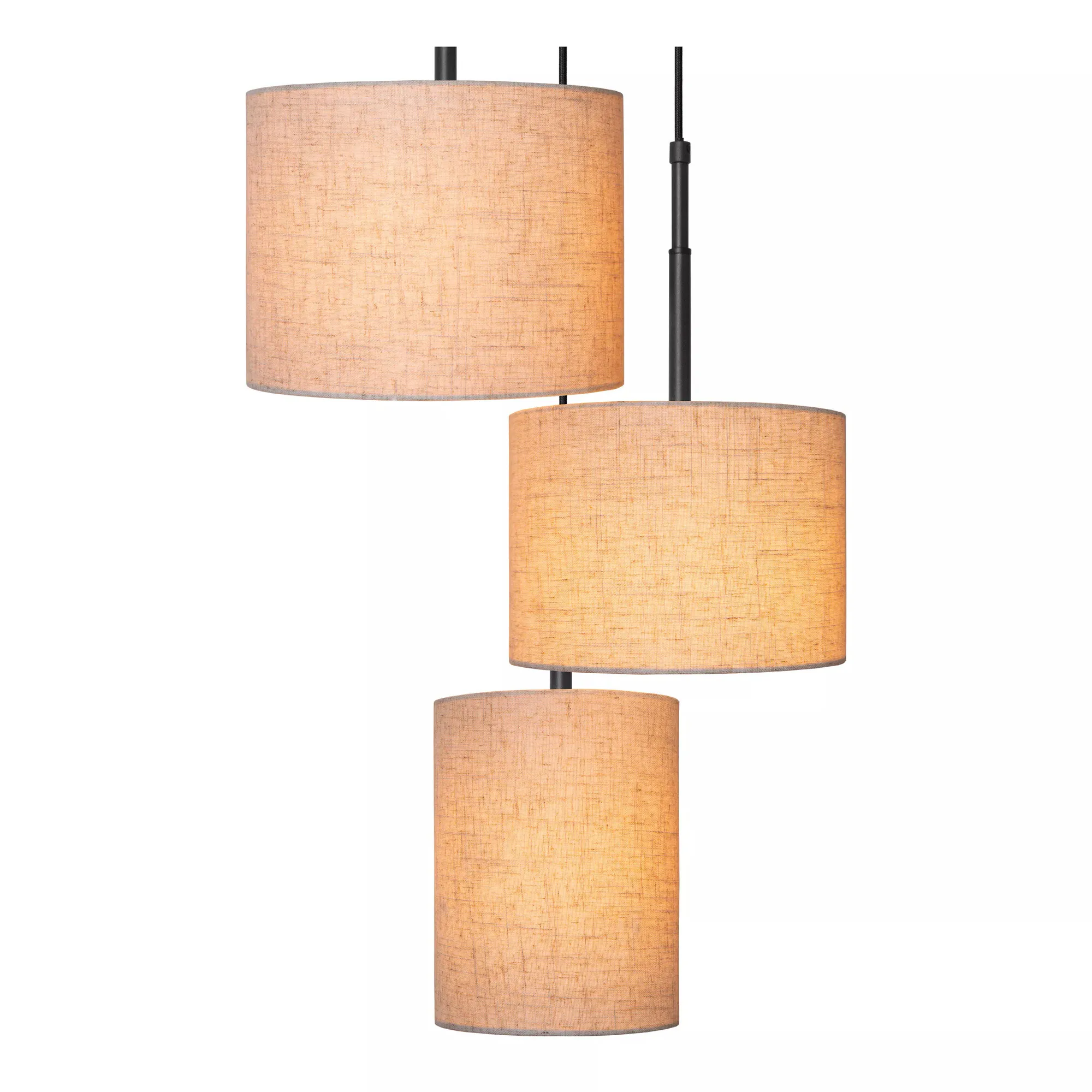Lucide  Lampada a sospensione in metallo dal design moderno con 3 diffusori in tessuto Maya - 40W