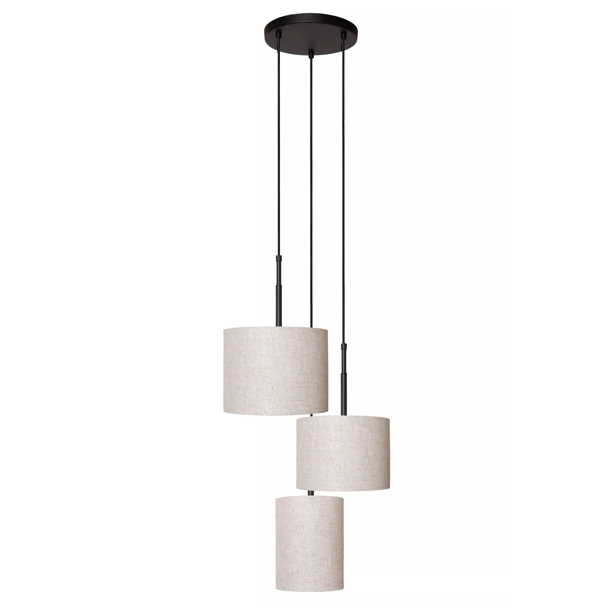 Lucide  Lampada a sospensione in metallo dal design moderno con 3 diffusori in tessuto Maya - 40W
