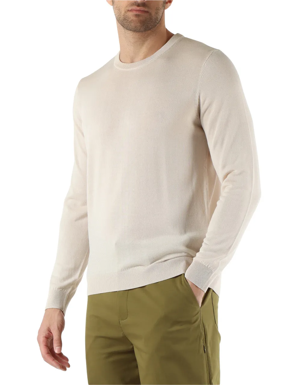 Maglia slim fit in cotone e viscosa