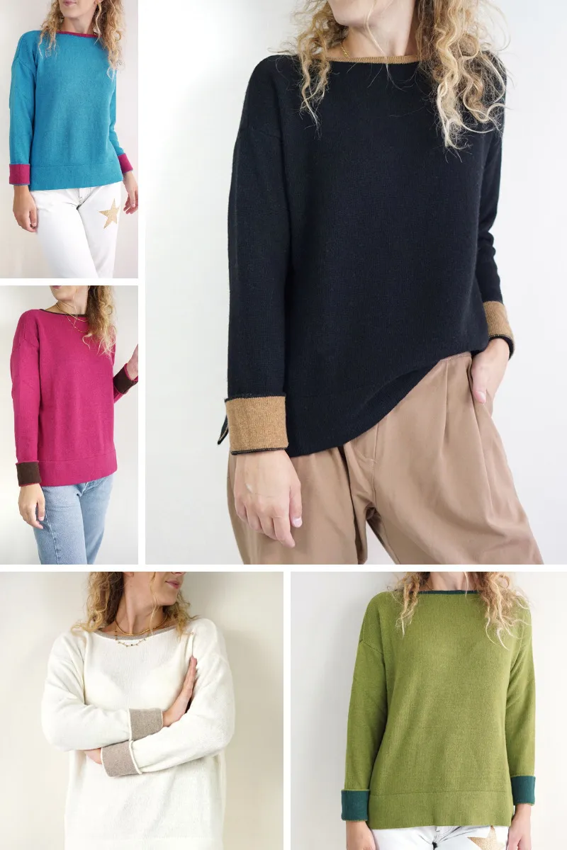 Maglioncini over profili a contrasto | Cashmere Blend