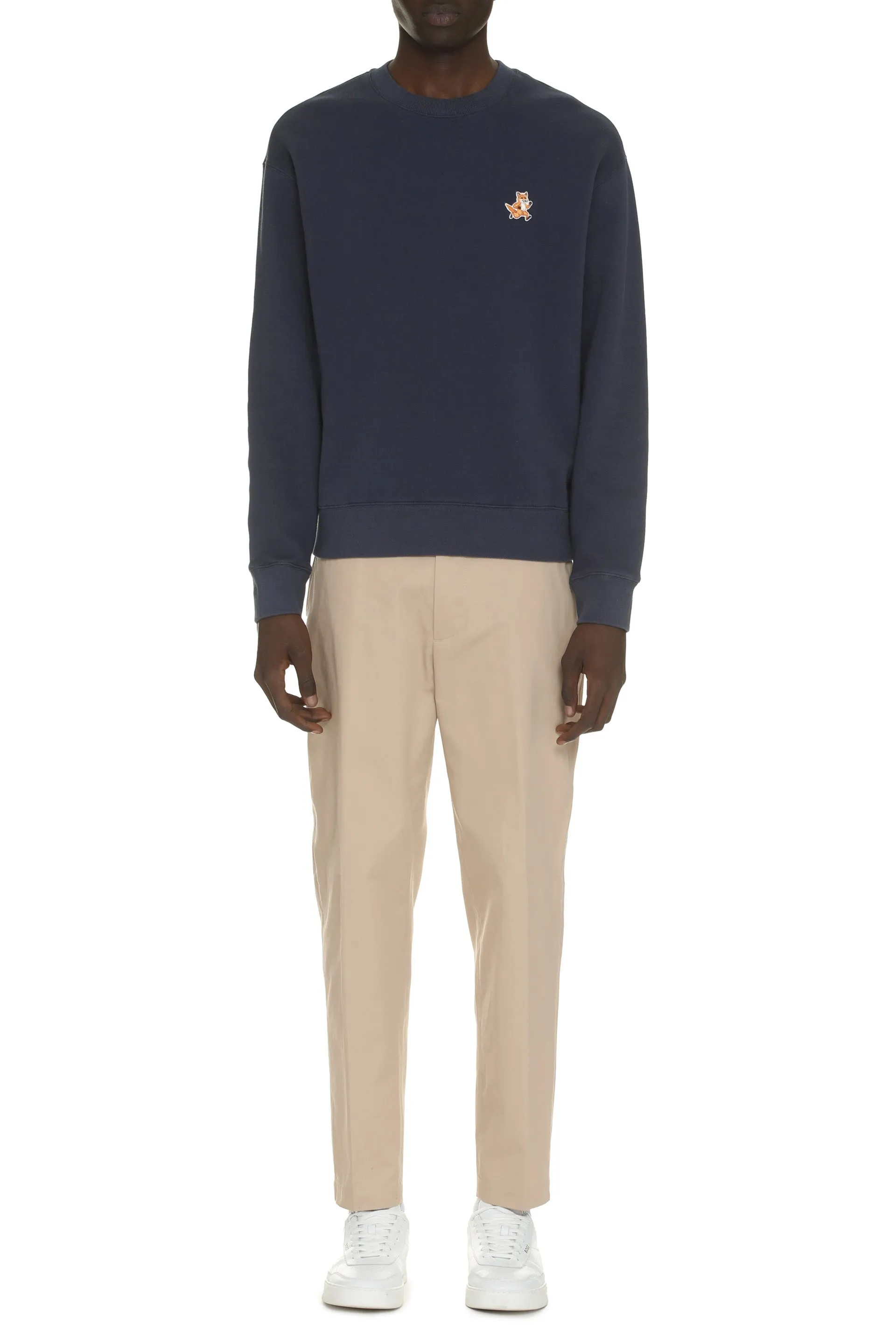 Maison Kitsuné Felpa girocollo in cotone