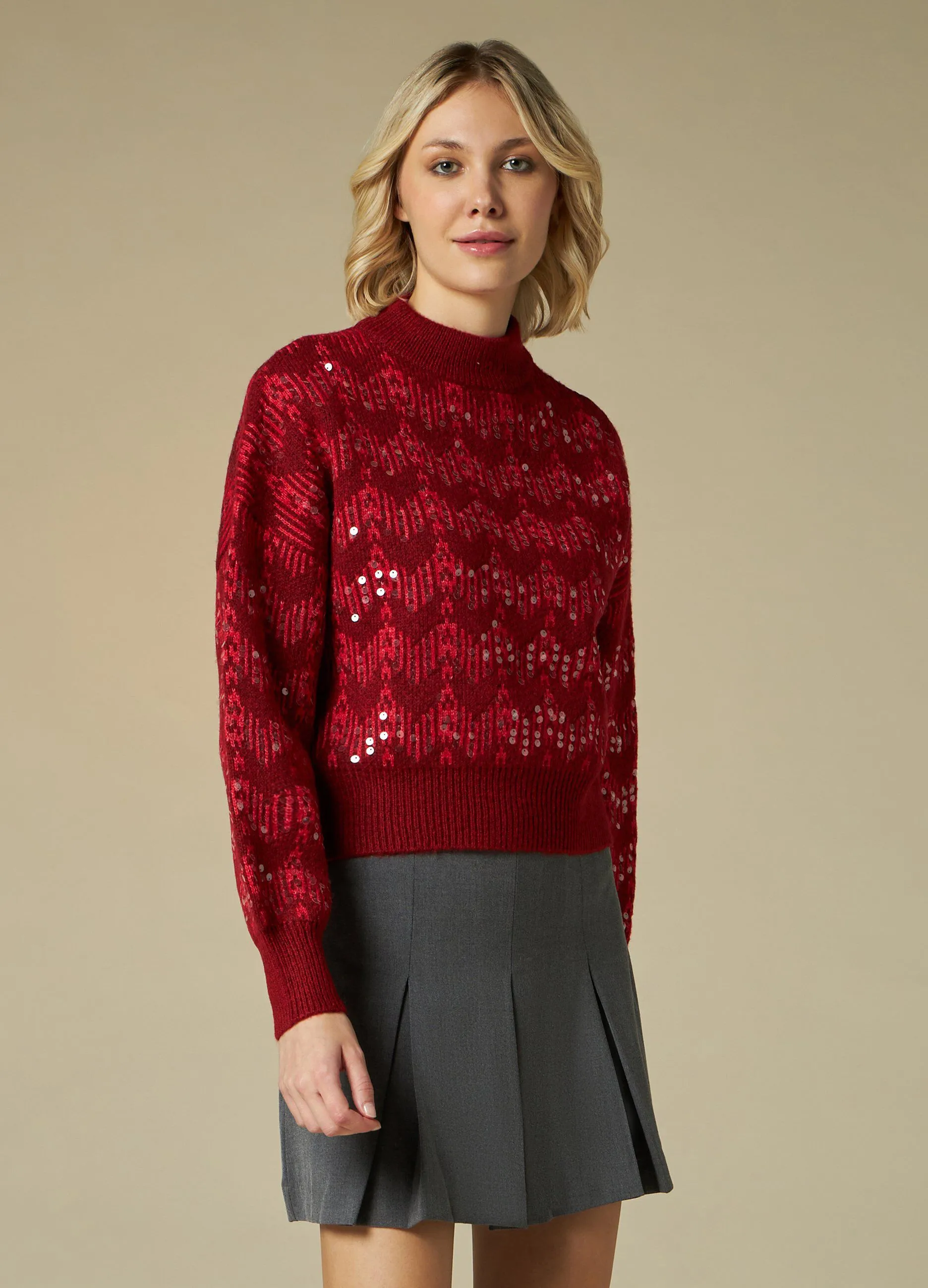 NICE & CHIC  Tricot misto lana con paillettes donna