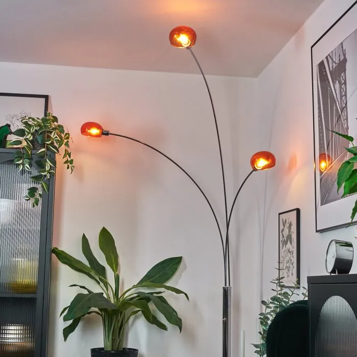 Nikkala Lampada da terra Cromo, Bianco, 3-Luci