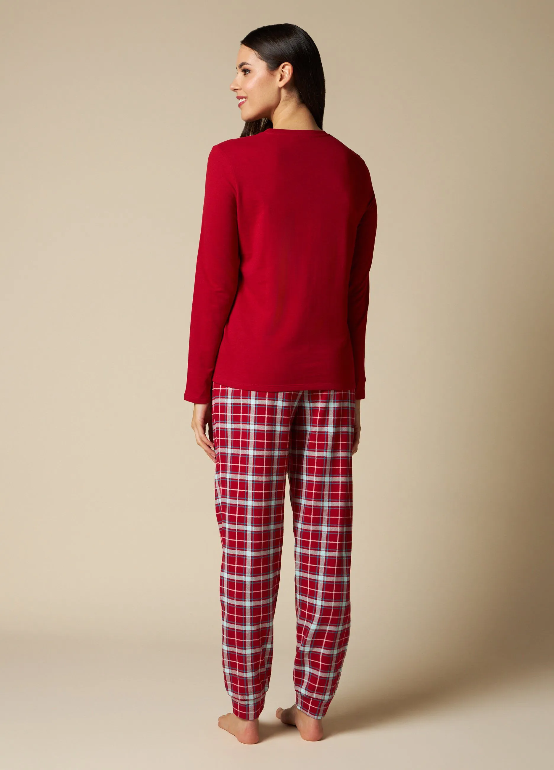NYMOS  Set pigiama lungo in puro cotone donna